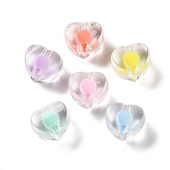 Сердце Прозрачная акриловая бусина в бусине, сердце, 11.5x13x9 мм, отверстие : 2.5 мм, 526 шт / 500 г