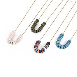 (52) Непрозрачная лаванда 304 из нержавеющей стали кабель цепи ожерелья, бисера ожерелья, с плоскими круглыми бусинами из натуральной лавы и застежками в виде когтей омара, золотые, разноцветные, 17.83 дюйм (45.3 см)