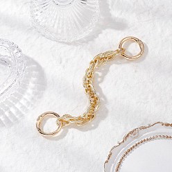 Золотой Алюминиевые текстурированные веревочные цепочки-удлинители для сумок, Сплав с застежками, золотые, 165 мм