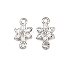 Stainless Steel Color 304 Stainless Steel Connector Charms, Flower Links, Stainless Steel Color, 11x6x1.5mm, Hole: 1mm