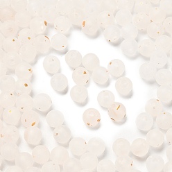 Желтая Старая Ткань  Матовые прозрачные акриловые бусины, круглые, с золотой фольгой и блестками, градиент цвета, старое кружево, 6x5.5 мм, отверстие : 1.8 мм, Около 4545 шт / 500 г