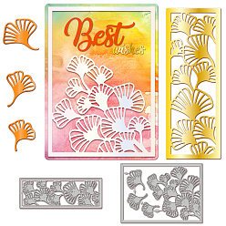 Лист Осенние трафареты для резки углеродистой стали, для diy scrapbooking, Фотоальбом, декоративная бумага для тиснения, гинкго лист, 142~143x53~102x0.8 мм, 2 шт / комплект