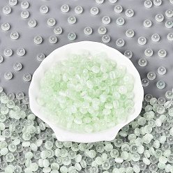 Vert Clair Perles de verre de style banc de tirage de qualité A de FGB, rondelle, imitation chat perles oeil, vert clair, 7.5x4.5mm, Trou: 1.2~1.4mm, environ 1250 pcs / livre