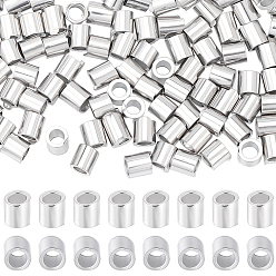 Платина 100 шт. родиевое покрытие 925 бусины-разделители из стерлингового серебра, колонка, платина, 1x1 мм, отверстие : 0.7 мм, 100 шт / комплект