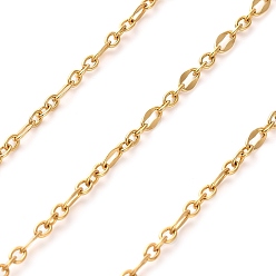 Настоящее золото 18K 304 из нержавеющей стали обуздать цепи, ионное покрытие (ip), с катушкой, пайки, реальный 18 k позолоченный, 3x5x0.5 мм, 10 м