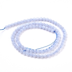 Blue Lace Agate Grade AA Natural Blue Lace Agate Beads Strands, Round, 4mm, Hole: 1mm, about 98pcs/strand, 15.3 inch