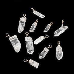 Хрусталь 30Подвески из натурального кварца, с медной проволокой, золотые, самородки, 23~28 мм, отверстие : 2.8 мм, 30 шт / комплект