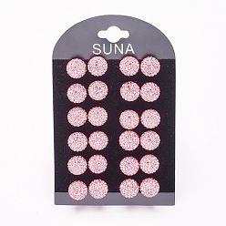 223_Светло-розовый Подарок для валентина для нее, 925 серьги из стерлингового серебра австрийского хрусталя, мяч серьги, круглые, 223 _light выросли, 12 мм