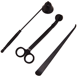 Черный Набор аксессуаров для свечей, со свечным фитилем, табакерка, ковш для свечи, чёрные, 3 шт / комплект