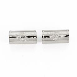 Edelstahl Farbe Anlaufgeschützt 304 Edelstahlperlen, Spalte mit Stern, Edelstahl Farbe, 12x6 mm, Bohrung: 1.8 mm