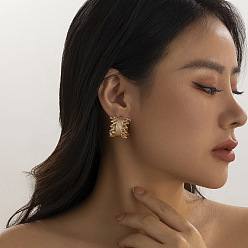 Ring Серьги сплава, золотые, кольцо, 30x20 мм