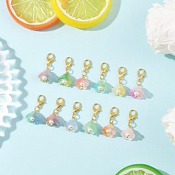 (52) Непрозрачная лаванда Подвесные украшения из прозрачного стекла, с цинковым сплавом застежками омаров коготь, разноцветные, 27 мм, 12 шт / комплект