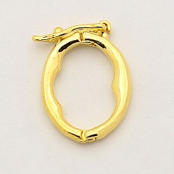 Golden Brass Shortener Clasps, Twister Clasps, Oval Ring, Golden, 17x13x2mm