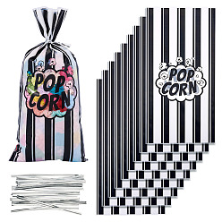 Черный 100 шт. пластиковые пакеты для хранения, с кулиской лентой, прямоугольник для подарочной упаковки, чёрные, 27.1x13x0.01 см