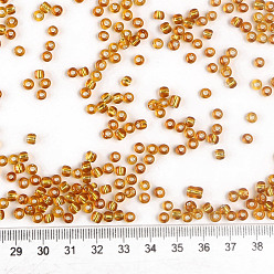 Goldenrod 6/0 Glass Seed Beads, Silver Lined Round Hole, Round, Goldenrod, 4mm, Hole: 1.5mm, about 6639 pcs/pound