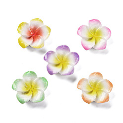 (52) Непрозрачная лаванда Непрозрачные кабошоны из смолы, цветы, разноцветные, 23.5x25.5x7 мм