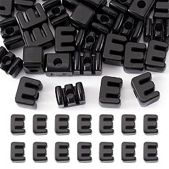 Letter E Европейский бусы акриловые, бусины с большим отверстием, Письмо E, 20.5x16x13.5 мм, отверстие : 6 мм