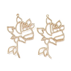 Настоящее золото 18K Латунные подвески, , реальный 18 k позолоченный, 36x24x1 мм, отверстие : 1 мм