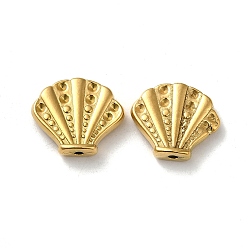 Настоящее золото 18K 304 Настройки горный хрусталь из нержавеющей стали шарик, формы раковины, реальный 18 k позолоченный, пригодный для стразов 1.2 мм, 13.5x16x4 мм, отверстие : 1.2 мм