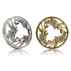 Antique Bronze & Antique Silver Zinc Alloy Candle Lids, Candle Toppers, Jar Candle Accessories, Flat Round with Butterfly and Flower Pattern, Cadmium Free & Lead Free, Antique Bronze & Antique Silver, 84x24mm, Inner Diameter: 80mm, 2 colors, 1pc/color, 2pcs/set