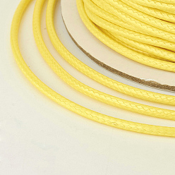 Gold Eco-Friendly Korean Waxed Polyester Cord, Gold, 2mm, about 90yards/roll(80m/roll)