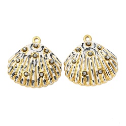 Shell Shape Океан 304 эмалированные подвески из нержавеющей стали, вакуумное покрытие pvd, реальный 18 k позолоченный, подвески в форме ракушек, 30x30x5 мм, отверстие : 2 мм