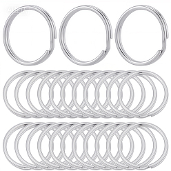 Нержавеющая Сталь Цвет 40шт 304 кольца для ключей из нержавеющей стали, брелок для ключей, цвет нержавеющей стали, внутренний диаметр: 20 мм, 23x1.5~2.5 мм