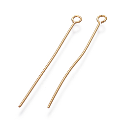 Golden 304 Stainless Steel Eye Pins, Golden, 40x0.7mm, Hole: 2mm