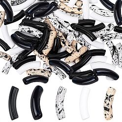 (52) Непрозрачная лаванда 100шт 5 стили непрозрачные акриловые бусины, окрашенные распылением, трубка, разноцветные, 31.5~33x10~11x7.5~8 мм, отверстие : 1.8~2 мм, 20 шт / стиль