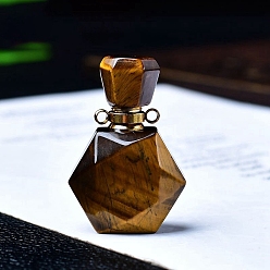 Тигровый глаз Подвески в виде флаконов для духов из натурального тигрового глаза, спа ароматерапия эфирное масло пустая бутылка подвески, 3.4x2.3 см