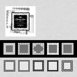 Квадрат Водонепроницаемые декоративные наклейки на тему кружева для домашних животных, квадратный, 69~70x69~70x0.01 мм, 10 шт / комплект