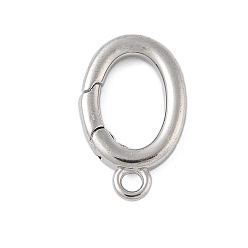 Платина Латунное пружинное кольцо, с петлей, долговечный, без свинца и без кадмия, платина, 17x10x2.5 мм, отверстие : 1.8 мм
