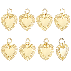 Настоящее золото 18K 10 латунные подвески шт., сердце прелести, без кадмия, без никеля и без свинца, реальный 18 k позолоченный, 17x15.5x2 мм, отверстие : 3.5 мм