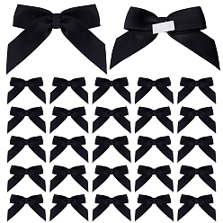 Черный Бантом из полиэстера, бант для упаковки подарков с самоклеящейся пленкой, чёрные, 50x101x5 мм