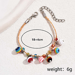 Разноцветный Браслеты из искусственной кожи, браслеты с подвесками-колокольчиками для женщин, красочный, внутренний диаметр: 7-1/8 дюйм (18 см)