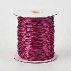 Средний Фиолетово-красный Экологически чистый корейский вощеный шнур из полиэстера, средне фиолетовый красный, 2 мм, о 90yards / рулон (80 м / рулон)