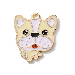 Светлый Золото-желтый Подвески из эмали и сплава, собака, золотой свет, светлый золотарник желтый, 25x21.5x1.2 мм, отверстие : 2 мм