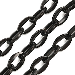 Черный 201 кабельные цепи из нержавеющей стали, с катушкой, ионное покрытие (ip), несварные, чёрные, 11x7x1.5 мм