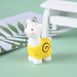 Желтый Подвески из смолы, с платиновым глазом, альпака, желтые, 50x30 мм