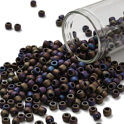 (615) Matte Color Iris Purple Тохо 6/0 круглые бусины, японский бисер, (615) матовый цвет радужки пурпурный, 4 мм, отверстие : 1.5 мм, Около 840 шт / 50 г