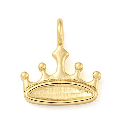 Crown Латунные подвески, реальный 14 k позолоченный, корона, 16.3x15x5.5 мм, отверстие : 3.2 мм