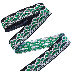 Vert Ruban polyester, accessoires de costumes ethniques, verte, 1-1/4 pouces (33 mm), environ 7.66 yards (7m)/rouleau