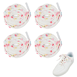 Flat 4 пары хлопковых шнурков в радужную полоску, украшения для обуви, плоский, 1200x11x3 мм