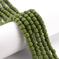 Темно-оливково-зеленый Нити из полимерных глин, колонка, оливковый, 5~7x6 мм, отверстие : 1.5~2 мм, около 61~69 шт / нитка, 15.74 дюйм