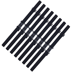 Negro 20Cinta elástica para corbatas con cierre de pompón, negro, 256~445x16.5x5 mm, agujero: 9x2 mm