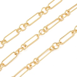 Настоящее золото 18K Цепи с овальными звеньями из сплава, несварные, реальный 18 k позолоченный, 15x5x1 мм