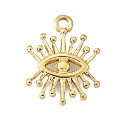 Настоящее золото 14K 304 подвески из нержавеющей стали, ионное покрытие (ip), Очарование глаз, реальный 14 k позолоченный, 18x14x1.5 мм, отверстие : 1.8 мм