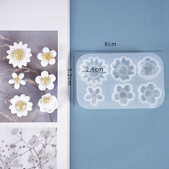 Белый Силиконовые формы для цветов своими руками, для изготовления уф-смолы и эпоксидной смолы, белые, 80x52x11 мм, Внутренний размер: 14~24x14~24 мм