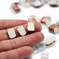 Белый Мини-модель хлеба из смолы, аксессуары для кукольного домика с микро-ландшафтом, притворяясь опорными украшениями, белые, 32x20x9 мм