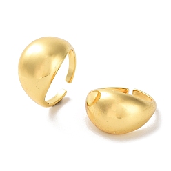 Golden Plain Brass Open Cuff Ring, Cadmium Free & Nickel Free & Lead Free, Golden, US Size 8 1/4(18.3mm)